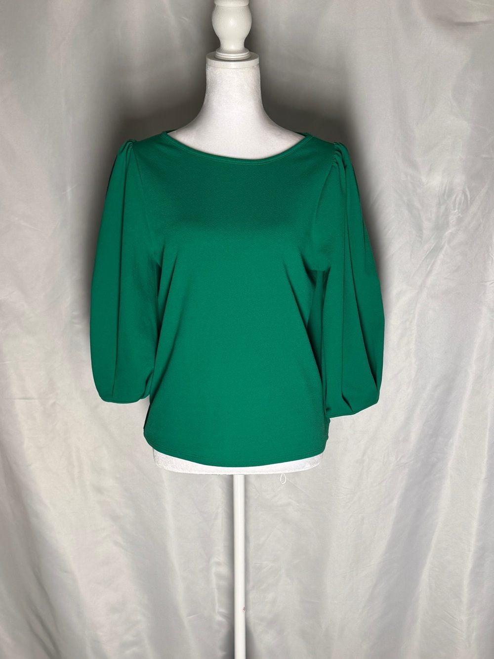 Green Envelope Los Angeles Emerald Green Balloon Sleeve Blouse